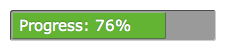 A progress-meter at 76%, which is indicated visually and also with a percentage figure.