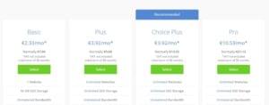 Bluehost packages